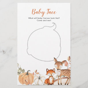 Woodland Oh Boy Pumpkin Baby Shower Baby Ansikte