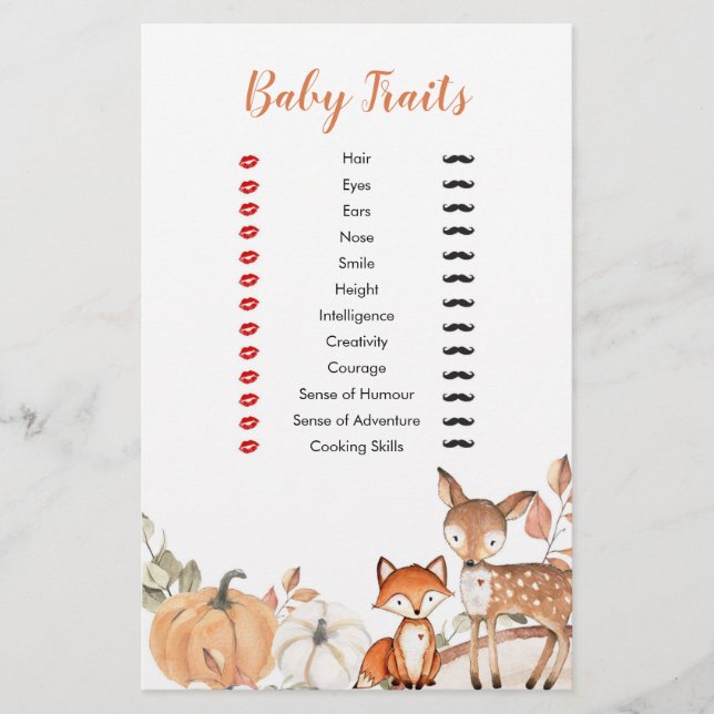 Woodland Oh Boy Pumpkin Baby Traits Games (Framsida)