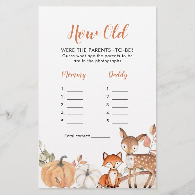 Woodland Oh Boy Pumpkin Hur gammal var föräldrarna (Framsida)