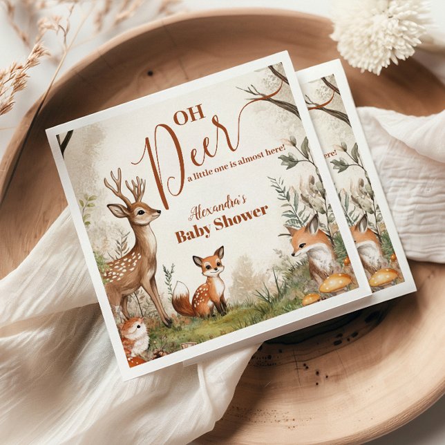 Woodland Oh Hjort Theme Baby Shower Pappersservett (Skapare uppladdad)