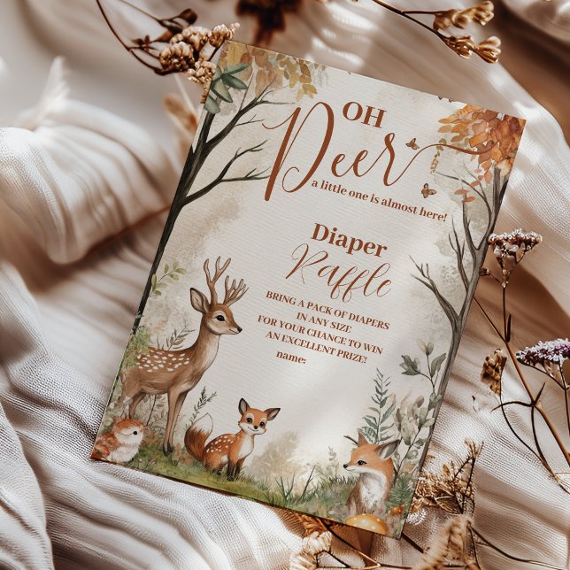 Woodland Oh Hjort Theme Diapper Raffle Tilläggskort (Skapare uppladdad)