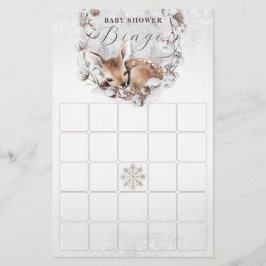 Woodland Oh Hjort Winter Baby Shower Bingo Game