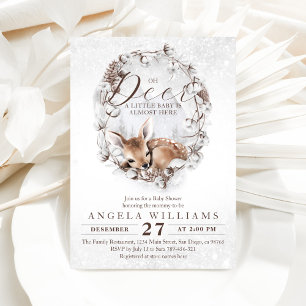 Woodland Oh Hjort Winter Baby Shower Inbjudningar