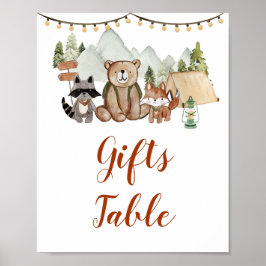 Woodland One Lycklig Camper 1st Birthday Gifts Bor Poster