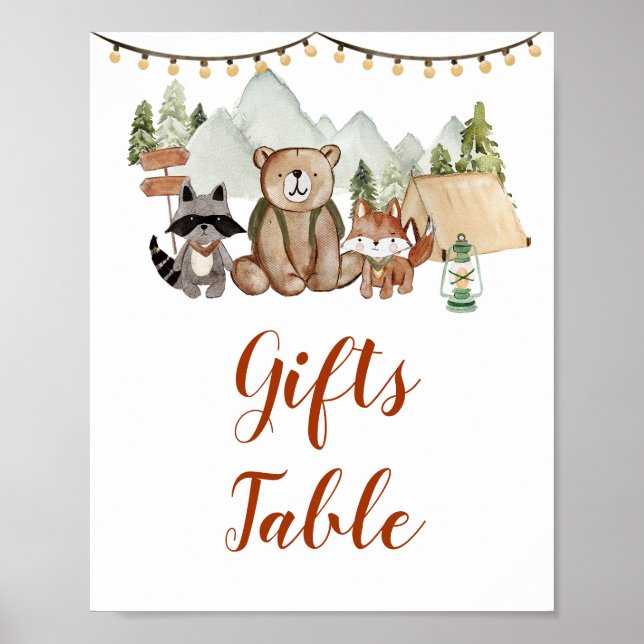 Woodland One Lycklig Camper 1st Birthday Gifts Bor Poster (Framsidan)