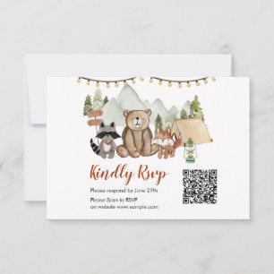 Woodland One Lycklig Camper Birthday Qr OSA kort
