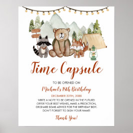 Woodland One Lycklig Camper Birthday Time Capsule Poster