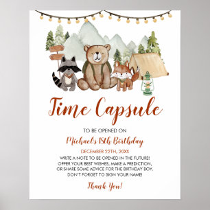 Woodland One Lycklig Camper Birthday Time Capsule Poster