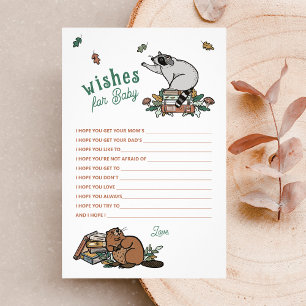 Woodland Önskemål för Baby Baby Shower Game Flygblad