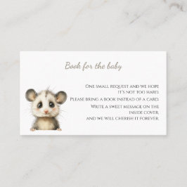 Woodland Opossum Baby Shower • Books for Baby Visitkort