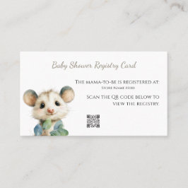 Woodland Opossum Baby Shower • Registry Card Visitkort