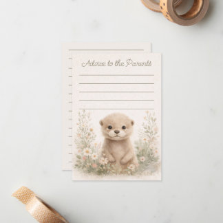 Woodland Otter Baby Shower Advice to Parents Cards Anteckningskort