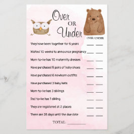 Woodland over eller under babyduschkort flygblad