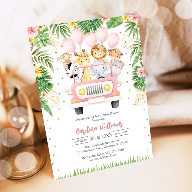 Woodland Party Animals Baby Shower Invitation Inbjudningar (Skapare uppladdad)