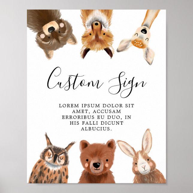 Woodland Party Anpassningsbar-tecken Poster (Framsidan)