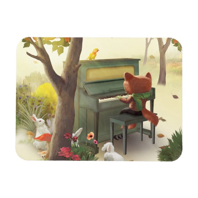 Woodland Pianist Magnet (Horisontell)