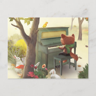 Woodland Pianist Meddelande Vykort