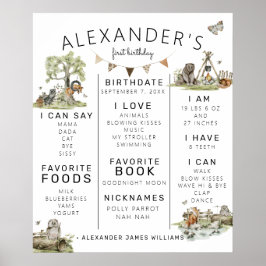 Woodland Picnic | Skog 1:a födelsedagsmomsten Poster