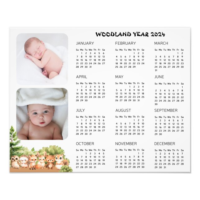 Woodland Pojke Photo Calendar Poster (Framsidan)