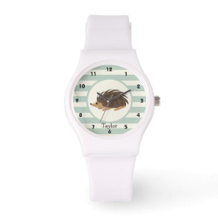Woodland Porcupine, Hedgehog, Light Sage Grönt Armbandsur