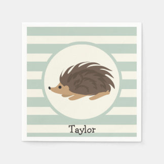 Woodland Porcupine, Hedgehog, Light Sage Grönt Pappersservett