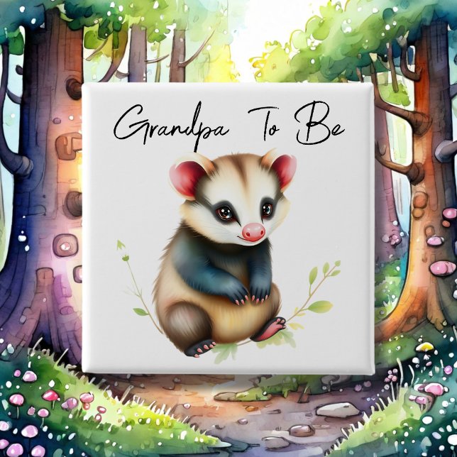 Woodland Possum Grandpa to be Baby Shower Knapp (Skapare uppladdad)