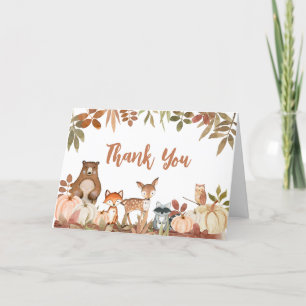 Woodland Pumpkin Animals Baby Shower Tack Kort