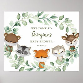 Woodland Quarantine Baby Shower Parad Välkommen Poster