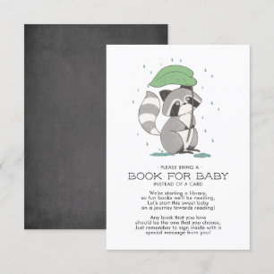 Woodland Raccoon Baby Shower Bok för Baby Card Inbjudningar
