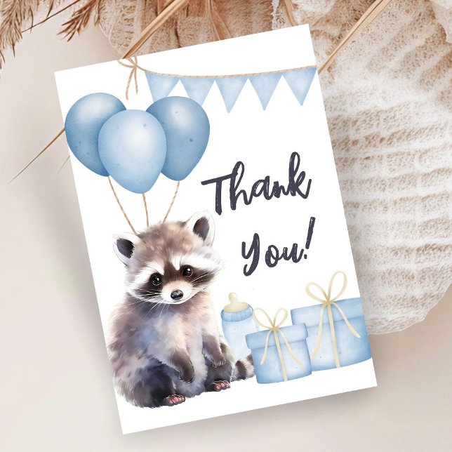 Woodland Raccoon Baby Shower Flat Tack, ditt kort (Skapare uppladdad)