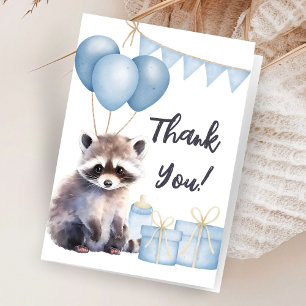 Woodland Raccoon Baby Shower Folke Viktade tackkor Tack Kort