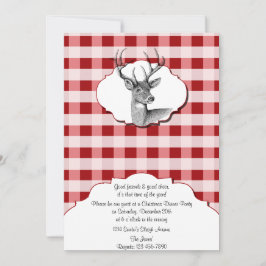 Woodland Red and White kontrollerade julmiddag Inbjudningar