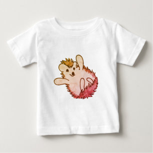 Woodland Red Orange Lycklig Cute Hedgehog T Shirt