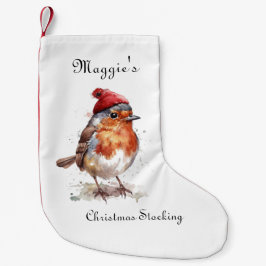 Woodland Robin Mantel Tradition Liten Julstrumpa