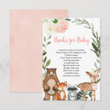 Woodland rosa bok begär att en babydusch för baby