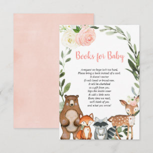 Woodland rosa bok begär att en babydusch för baby tilläggskort