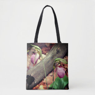 Woodland Rosa Vild Dam Slipper Orchid Flowers Tygkasse
