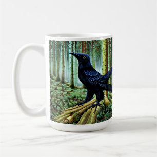 Woodland Rustic Black Raven Kaffemugg