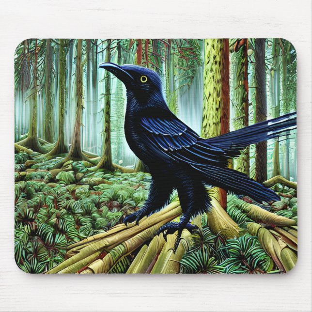 Woodland Rustic Black Raven Musmatta (Framsidan)