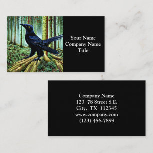 Woodland Rustic Black Raven Visitkort