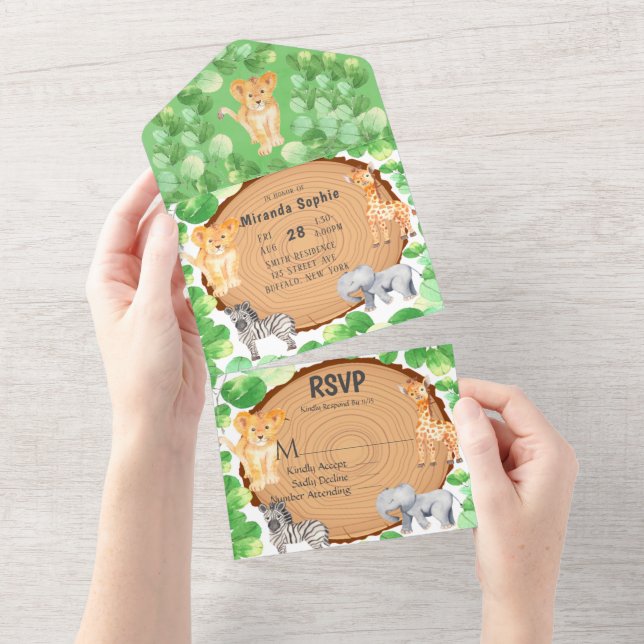 Woodland Safari Animals Baby Shower (Avrivbar del)