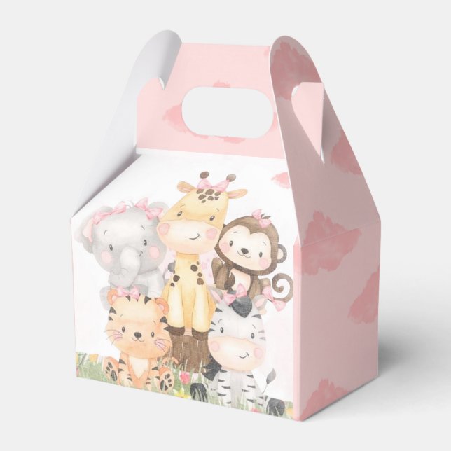 Woodland Safari Animals Baby Shower Presentaskar (Framsidan Sidan)