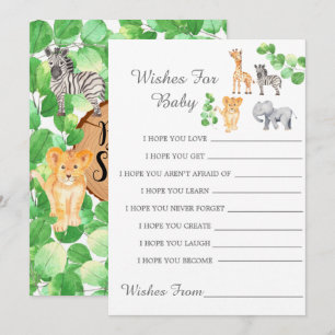 Woodland Safari Animals Önskemål för Baby Card
