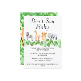 Woodland Safari Animals säger inte Baby-kort