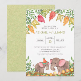 Woodland Safari Elephant Baby Shower-inbjudan Inbjudningar