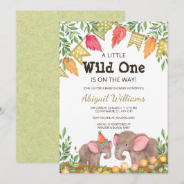 Woodland Safari Elephant Baby Shower-inbjudan Inbjudningar
