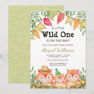 Woodland Safari Fox Family Baby Shower-inbjudan Inbjudningar