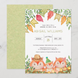 Woodland Safari Fox Family Baby Shower-inbjudan Inbjudningar