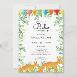 Woodland Safari Fox Mor & Baby Baby Shower Inbjudningar