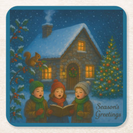 Woodland Sång Choir Underlägg Papper Kvadrat